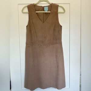CeCe Faux Suede V-Neck Mini Dress | size 4